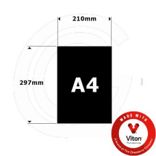 FKM/Viton plaatrubber 3 mm dik | 297 mm lang | 210 mm breed | Standaard A4 formaat